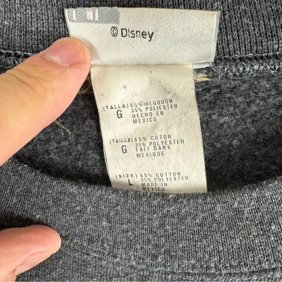 Vintage Scared Mickey Mouse Sweater Disney Wraparound Print Gray Size Large - Picture 3 of 8